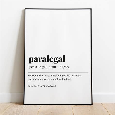 Paralegal Definition Print | Funny Lawyer Office Decor | Job Description | Lawyer office decor ...