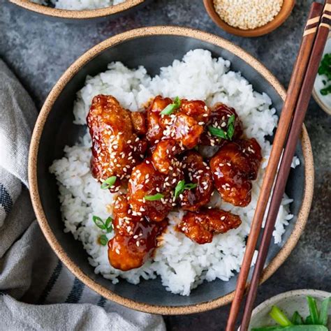 Sesame Chicken With White Rice