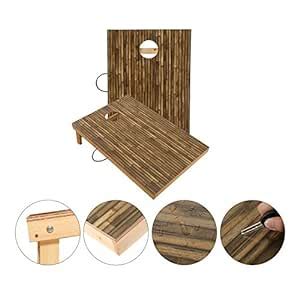 UKASE Solid Wood Cornhole Set Portable Tailgate Size 2 x 3 feet Bean ...