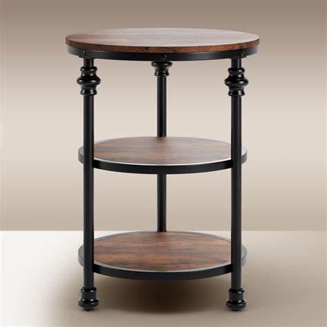 WhizMax End Table 3-Tier Round Side Table Living Room Accent Table with ...