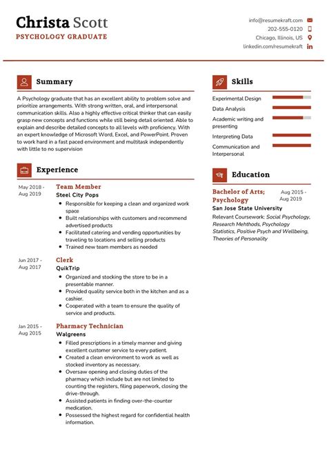 Psychology Graduate Resume Sample in 2026 - ResumeKraft