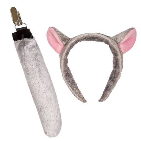 Buy Wildlife Tree Plush Hippopotamus Ears Headband and Tail Set for Hippo Costume, Cosplay ...