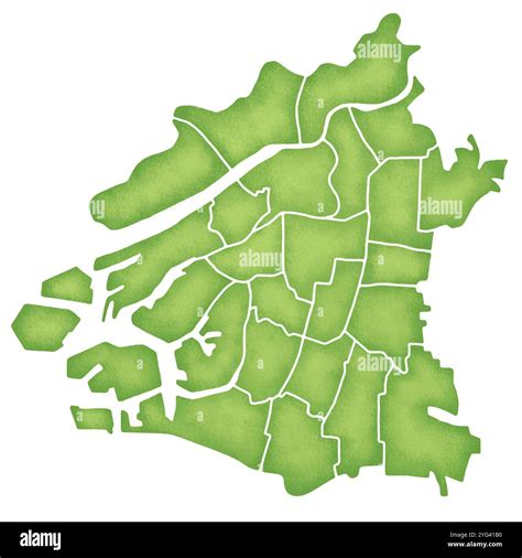 Map of Osaka City with boundaries Stock Photo - Alamy