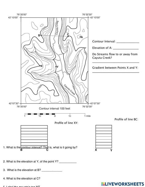 Topographic Map Worksheet 的图像结果