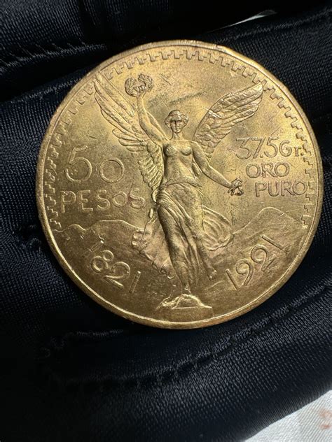 $50 Pesos Oro Centenario 1821-1921 Fecha Clave 100 Años Independencia ...