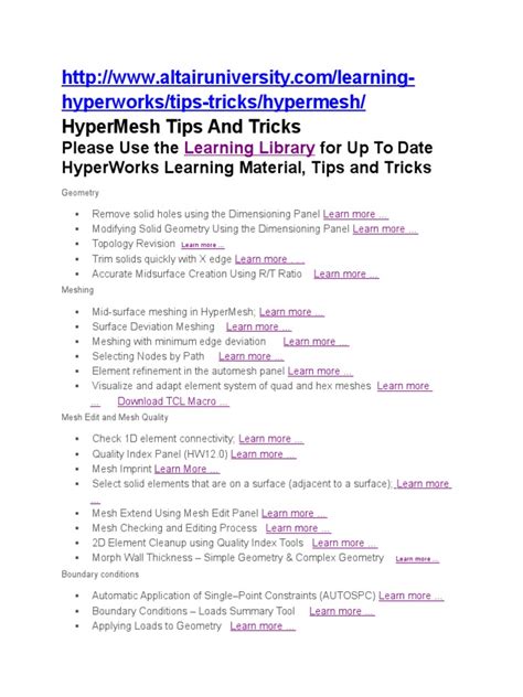 Image result for HyperMesh Tutorial