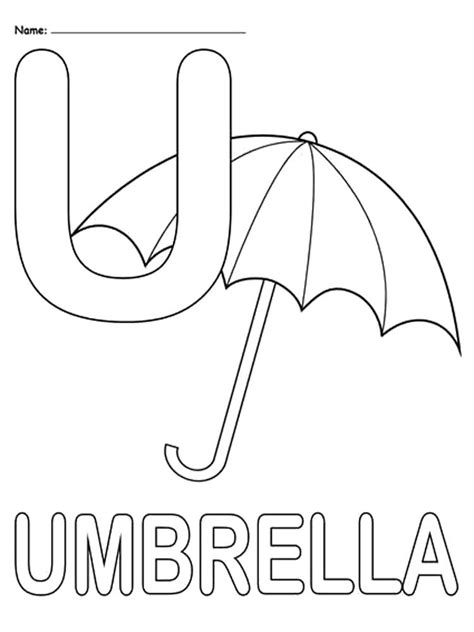 Letter U Coloring 的图像结果