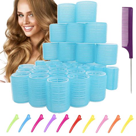 Buy 36 Packs Jumbo Hair Rollers Hair Curlers. 2.5 inch Large Self Grip ...