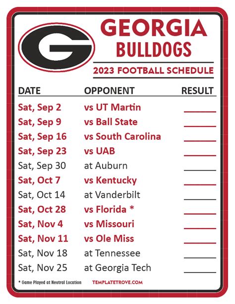 Uga Football Schedule 2024 Printable - Printable Calendars AT A GLANCE
