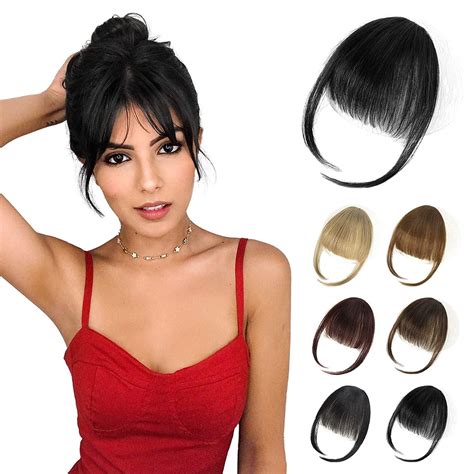 Clip in Bangs 100% Human Hair, Bangs Hair Clip Extensions, Clip on ...