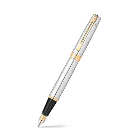 Sheaffer Gift 300 Fountain Pen Bright Chrome with Gold Tone Trim – Pen ...