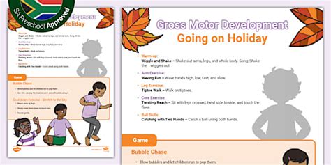 Preschool Gross Motor Development Lesson Plan - Autumn