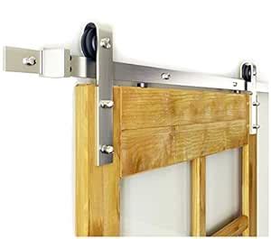 DIYHD 10FT Brushed Nickel Steel Sliding Barn Wood Door Hardware to Hang ...