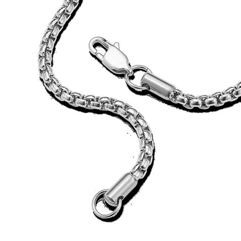 20'' Stainless Steel Box Chain (4mm) in StainlessSteel | Shane Co.