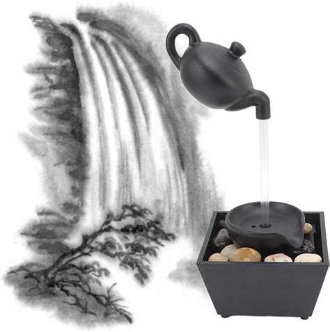 Amazon.com: Tabletop Water Fountain, Floating Teapot Waterfall Fountain USB 5V Battery Powered ...