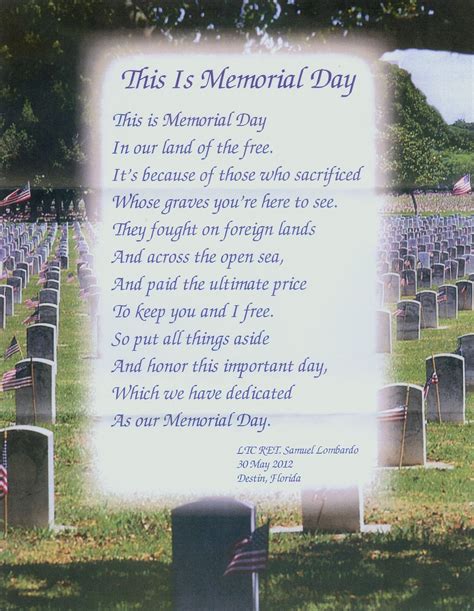 Memorial Day Poems, Prayers, Poetry, Speeches 2024