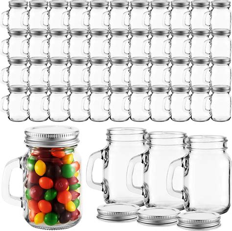 Amazon.com: 24 Pcs 4 oz Mini Mason Jar Mugs with Handles and Lids Small ...
