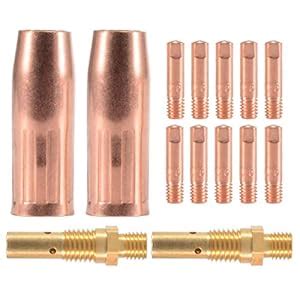 MIG Welding Contact Tip 0.8x25mm M6 Gas Nozzle Tip Holder Kit 14pcs Set ...