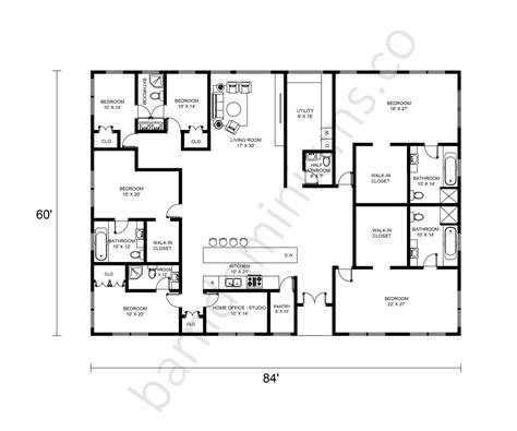 Amazing 6 Bedroom Barndominium Floor Plans