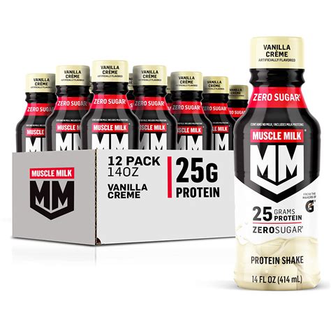 Muscle Milk Genuine Protein Shake, Vanilla Crème, 25g Protein, 14 Fl Oz ...