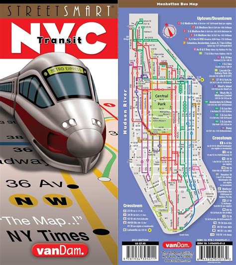 Streetsmart Nyc Transit Map By Vandam Laminated Pocket Size Transit ...