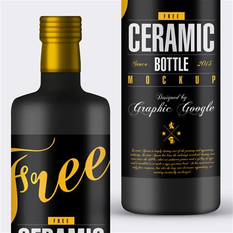 Free Ceramic Bottle Mock-up Psd For Packaging Design