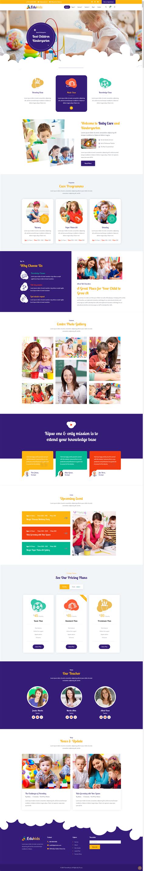 幼儿园网页设计模板，儿童教育网页设计_墨鱼部落格