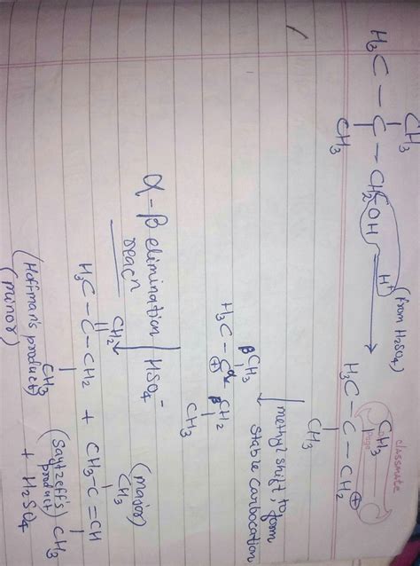 Neopentyl alcohol on reaction with conc. [tex]\large H_{2} SO_{4} [/tex ...
