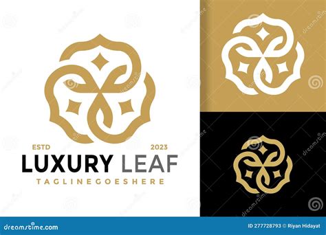 Luxury Leaf Star Logo Vector Icon Illustration Stock Vector - Illustration of creative, boutique ...