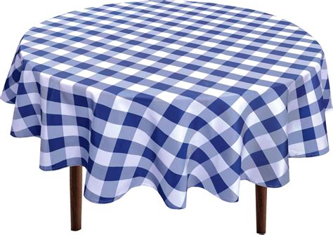 Checkered Round Tablecloth 70 Inch - Waterproof Stain and Wrinkle ...