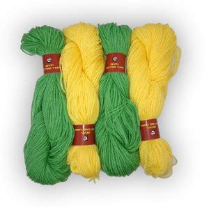 devki knitting yarn PACK OF 200 gm YARN . SURF GREEN & LIME YELLOW ...