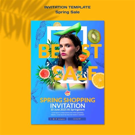 Modèle d'invitation à la vente de printemps | PSD Gratuite
