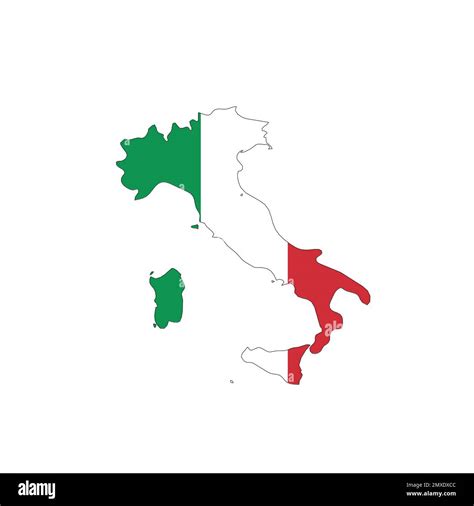 Italy national flag in a shape of country map Stock Vector Image & Art - Alamy