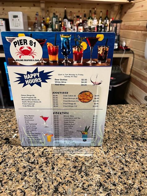 Menu at Pier 81 restaurant, Enid