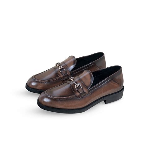 Two Tone Saddle Horse-Bit Loafer Brown - Amico