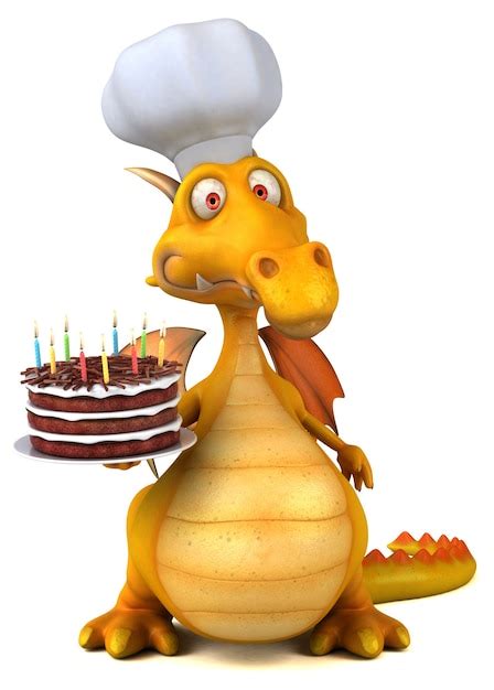 Fun dragon - 3d illustration | Premium Photo