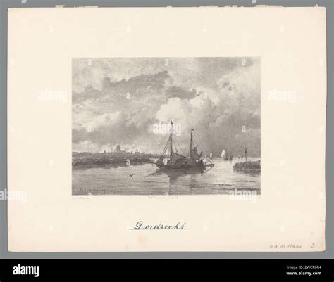 Sailing boats on the Oude Maas near Dordrecht, Adolf Carel Nunnink ...