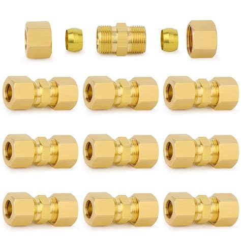 Brass Compression Tube Fitting, 1/4" OD x 1/4" OD Compression Union ...