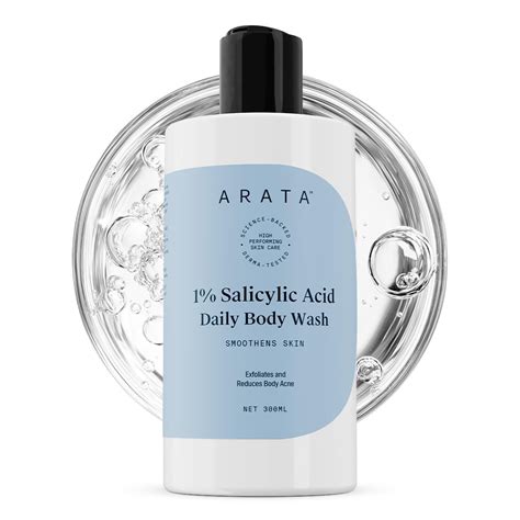 Arata 1% Salicylic Acid Body Wash for Bacne, Bumpy & Strawberry Skin ...