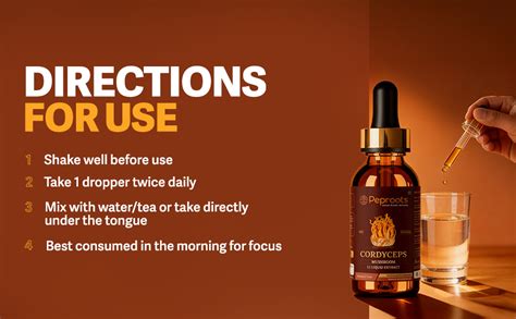 Peproots Cordyceps Mushroom Supplement | Liquid Extract for Energy ...