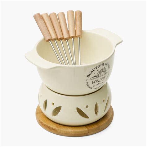 Buy Beautiful Home Ceramic Fondue Set with 6 Forks from Home Centre at ...
