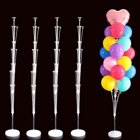 DAJAVE 4 Set Tall Balloon Stands for Floor, 160cm/5.2ft Table Balloon ...