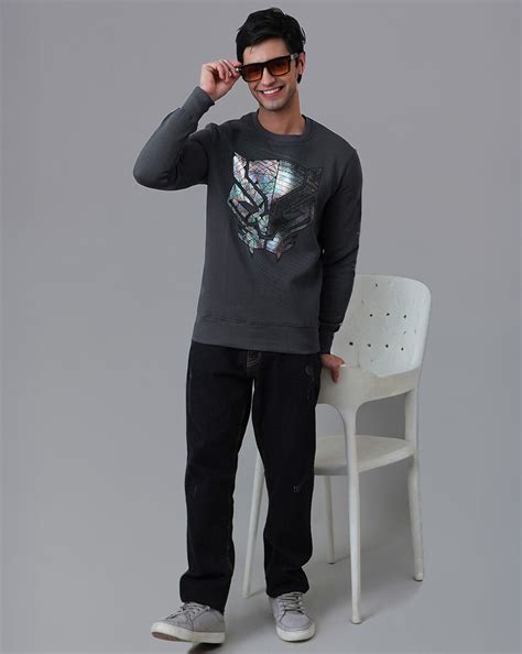 Black Panther Printed Regular Fit Sweatshirt For Men – Free Authority