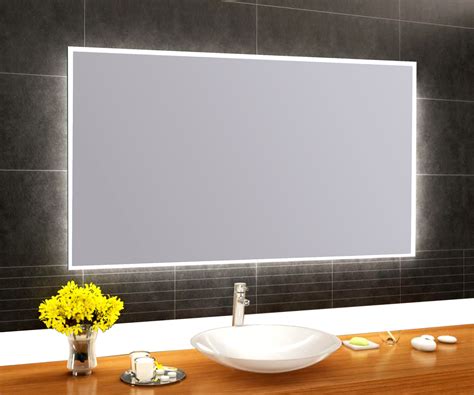 Espejo de baño con luz LED ambiente Nemesis gris/plata con antivaho ...