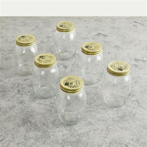 Buy Corsica Siattle Set of 6 Glass Jars - 500ml from Corsica by Home ...