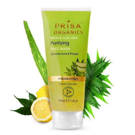 Prisa Organic Neem & Aloe Vera Purifying Face Wash Controls Acne & Pim ...