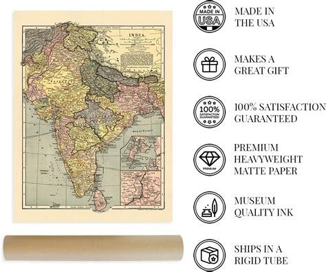 Buy HISTORIX Vintage 1903 India Map Poster - 18x24 Inch Vintage Map of ...