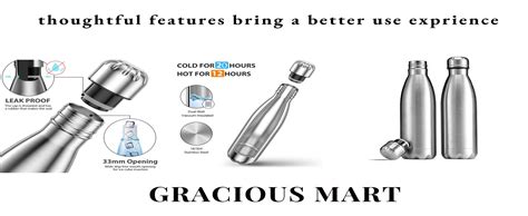 GRACIOUS MART Insulated Double Wall Vacuum Stainless Steel Water ...