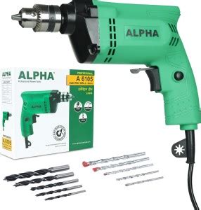 ALPHA Corded Electric Drill Machine, 400W, 10mm Chuck, 2600 Rpm, With ...