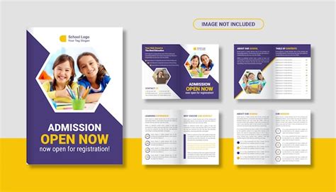 Kids back to school admission bifold brochure design or modern school ...